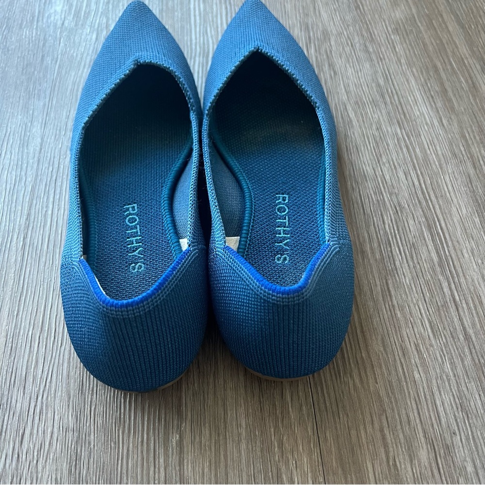 Rothy's The Point Flat Shoe in Blue Women's Size 7 - Picture 4 of 8